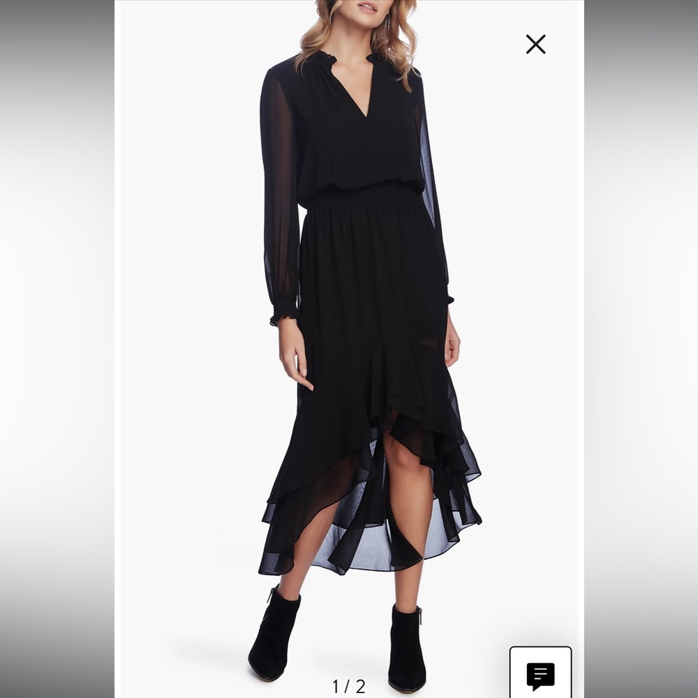Chiffon Long Sleeve High/Low Dress
1.STATE